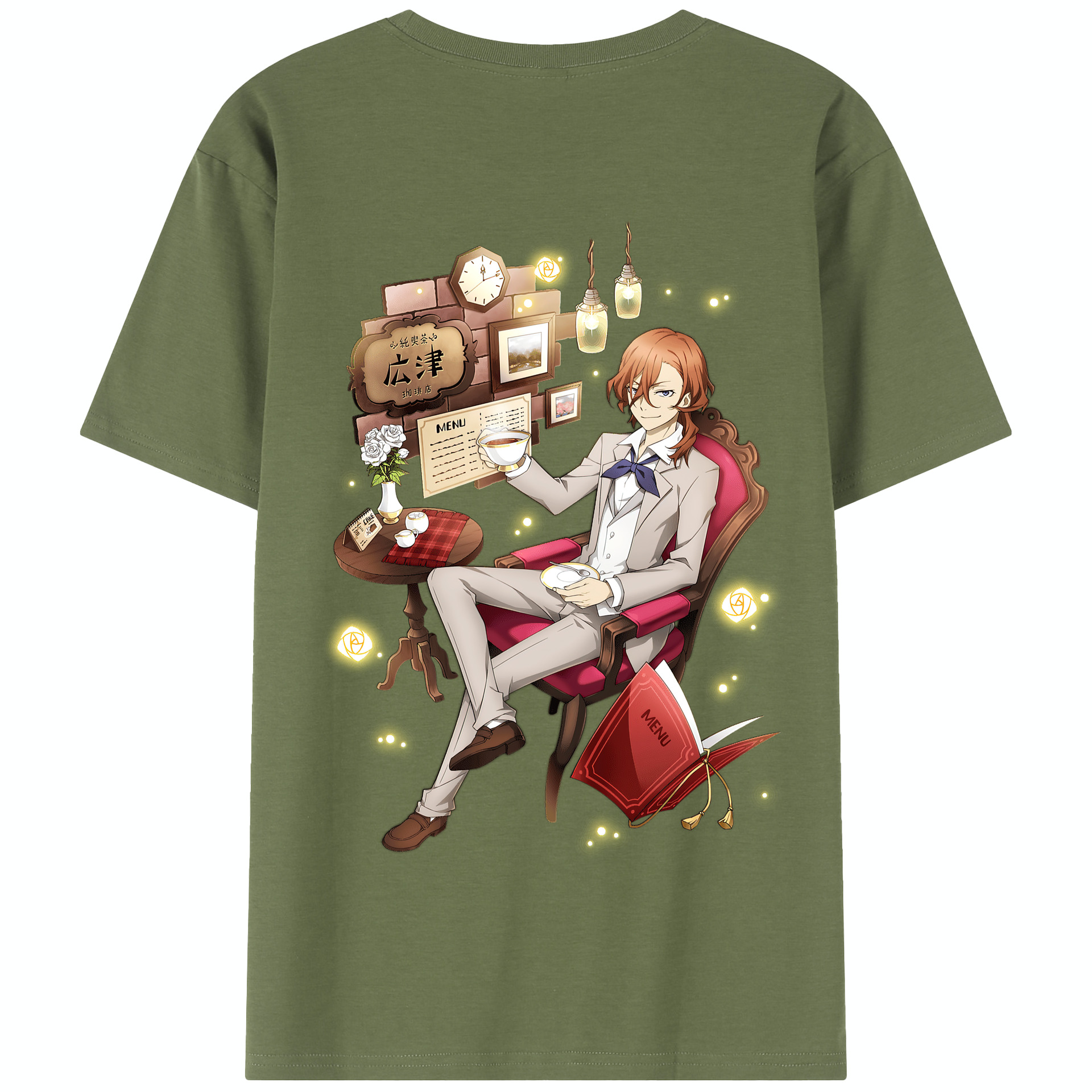 （画像用） 文豪ストレイドッグス Bungo Stray Dogs 綿100％半袖Tシャツ（背面プリント）